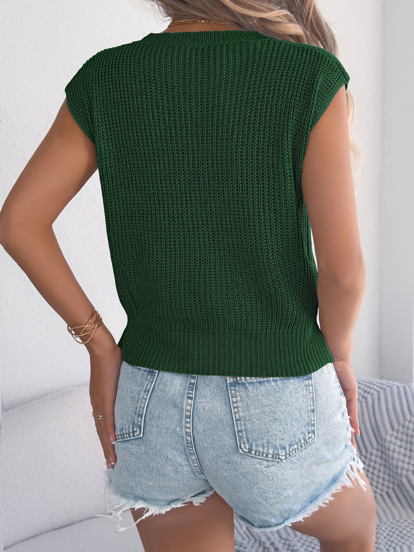 Top lavorazione a trecce e maniche a pipistrello